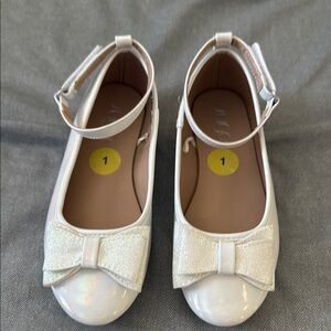 Sugar White Dress Shoes with Bow and Strap